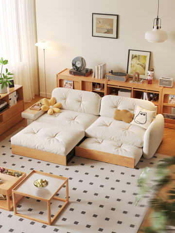 Japanese style plush sofa with Storage capacity - SMART SPACES