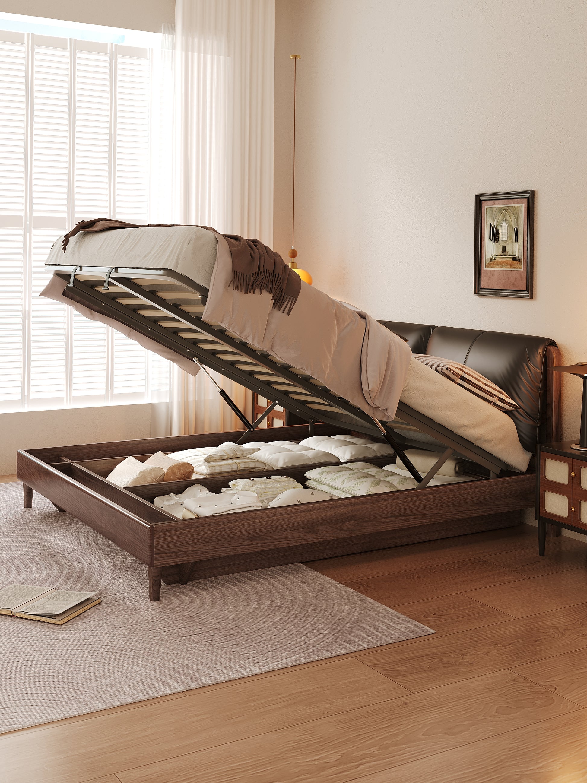 Nordic style luxury Bed with storage - SMART SPACES