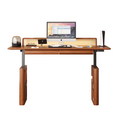 Adjustable electric office work table wooden frame - SMART SPACES