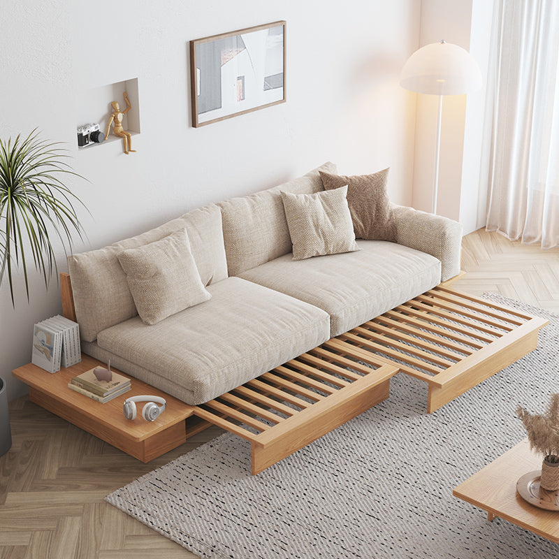 Scandinavian style extendable sofa with side table and storage compartment - SMART SPACES