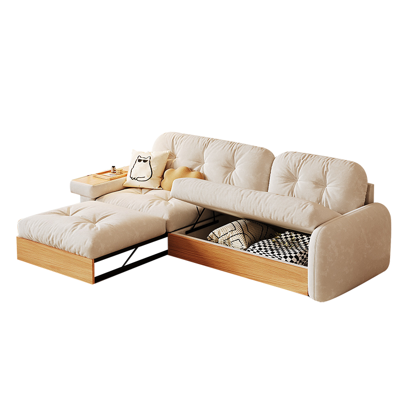 Japanese style L shape expandable sofa with storage - SMART SPACES