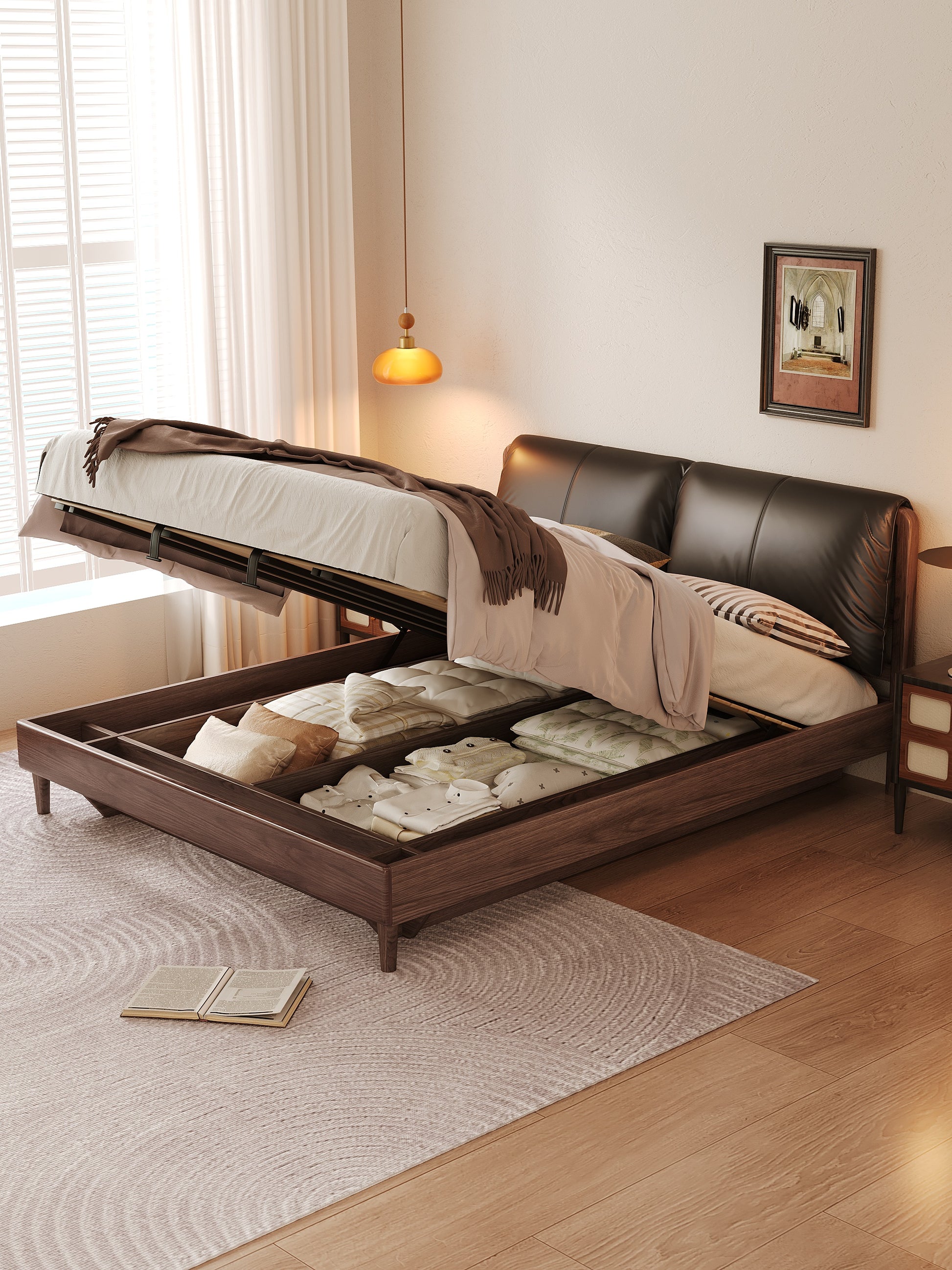 Nordic style luxury Bed with storage - SMART SPACES