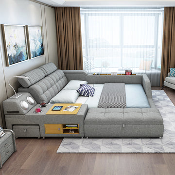 EVOTECH SMART BED WITH SPEAKERS AND OTTOMAN STORAGE - SMART SPACES