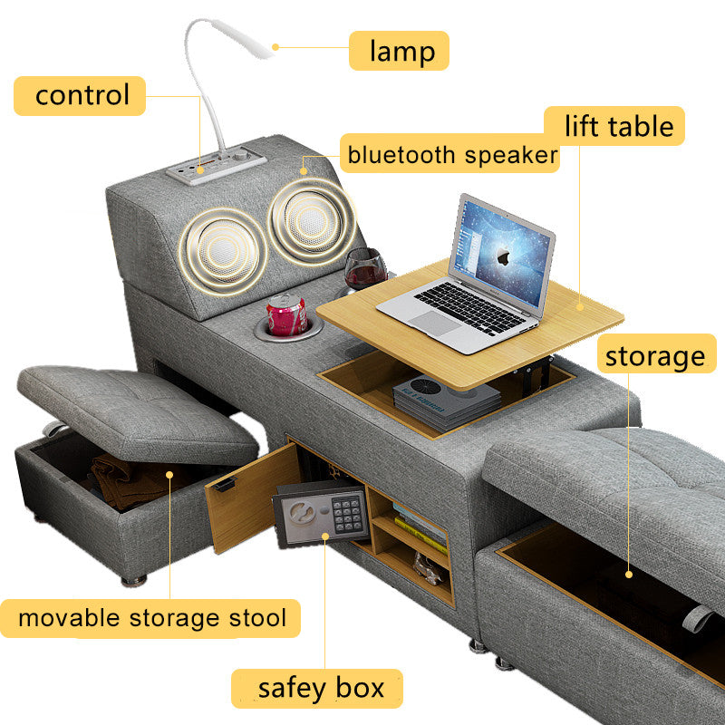 EVOTECH SMART BED WITH SPEAKERS AND OTTOMAN STORAGE - SMART SPACES