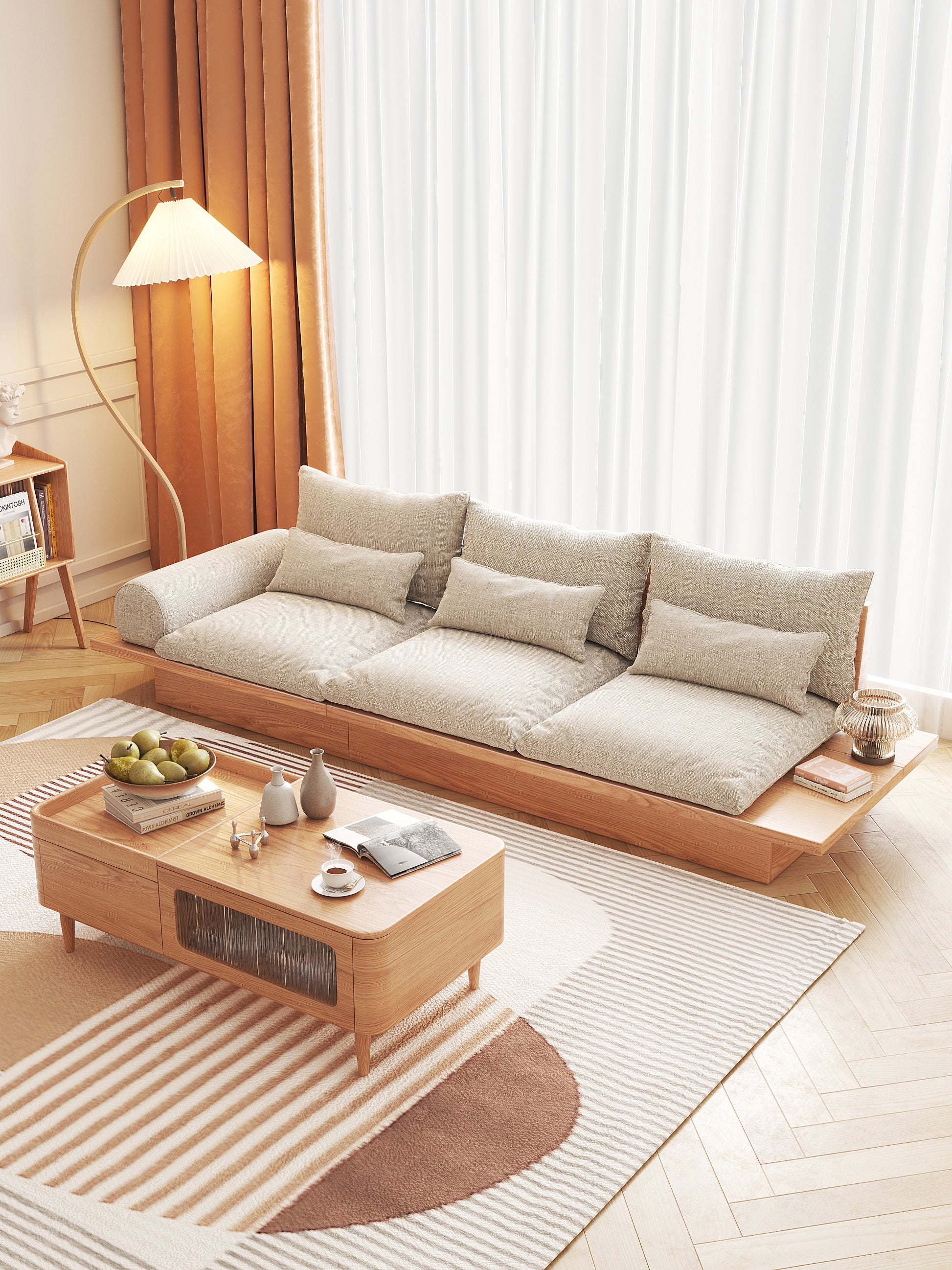 Japanese Style Luxury sofa with storage compartments - SMART SPACES
