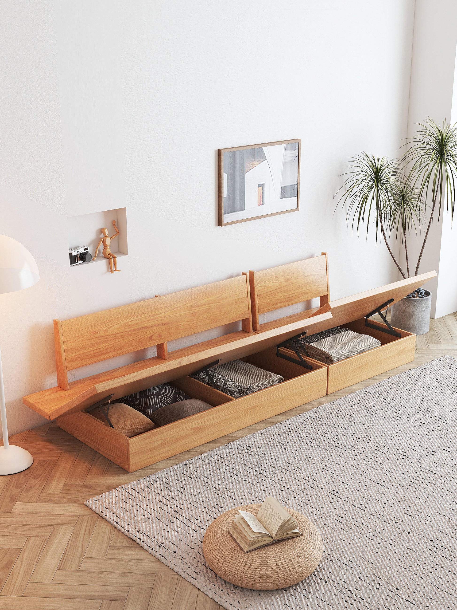 Japanese Style Luxury sofa with storage compartments - SMART SPACES