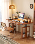 Adjustable electric office work table wooden frame - SMART SPACES