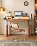 Adjustable electric office work table wooden frame - SMART SPACES