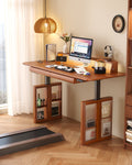 Adjustable electric office work table wooden frame - SMART SPACES