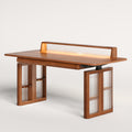 Adjustable electric office work table wooden frame - SMART SPACES
